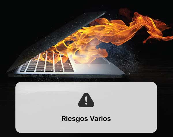 Computadora portátil incendiada